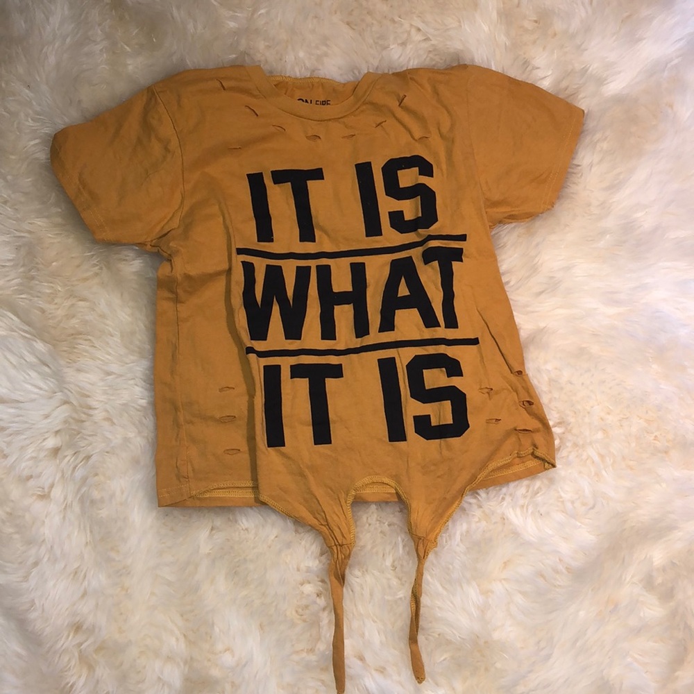 Ripped Yellow Graphic T-shirt